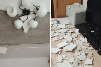 Обрушение потолка в реновационной квартире на востоке Москвы