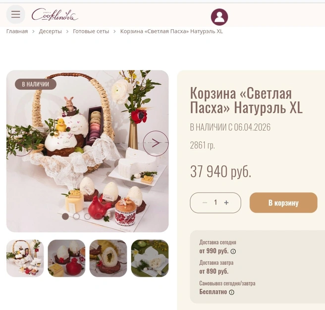 Пасхальная корзина от Юлии Куклиновой | Источник: cooklinova.ru