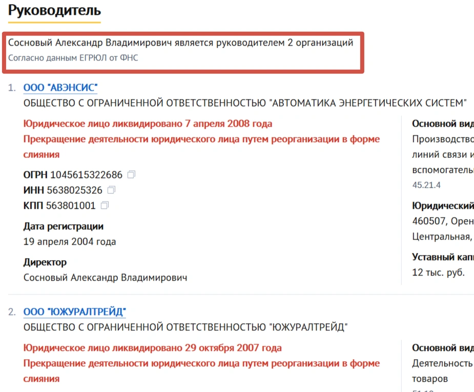 Александр Сосновый давно и успешно занимался бизнесом | Источник: Checko.ru