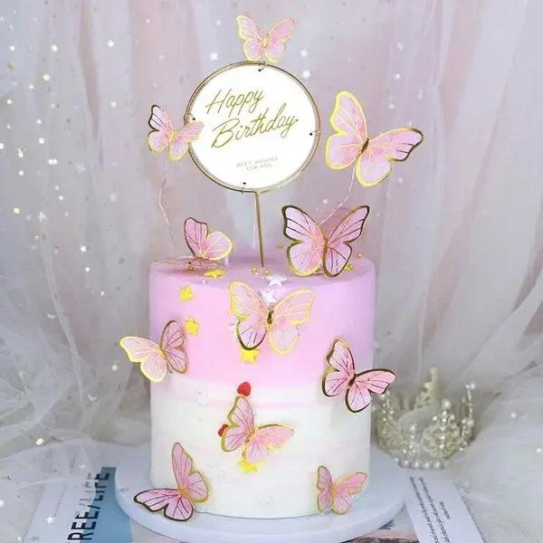 Набор для украшения торта «С днем рождения», бабочки