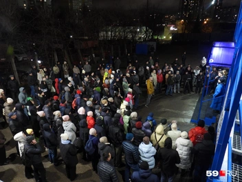 Митинг прошёл на территории самого спорткомплекса | Источник: Кирилл Хафизов / 59.RU