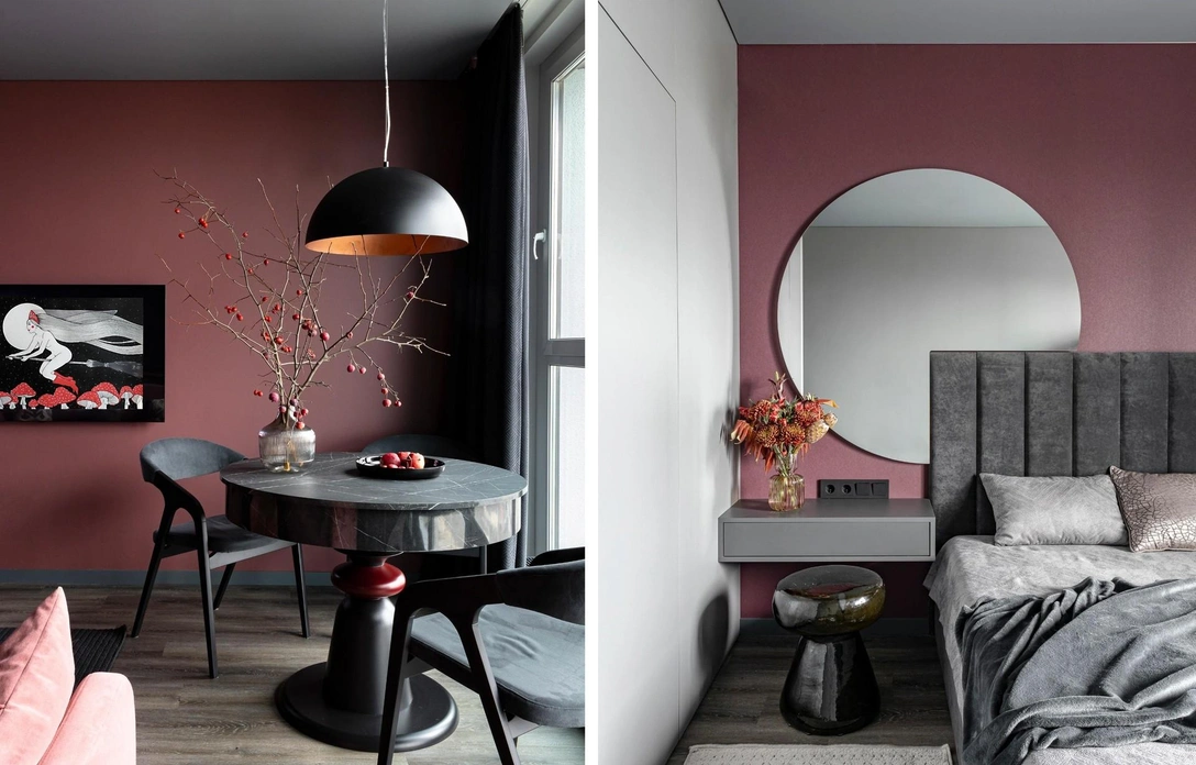 Темно-серый и марсала: квартира 85 м² в Минске для семьи с кошкой | Источник: Виталина Ворошкевич. Стиль: Юлия Поздняк