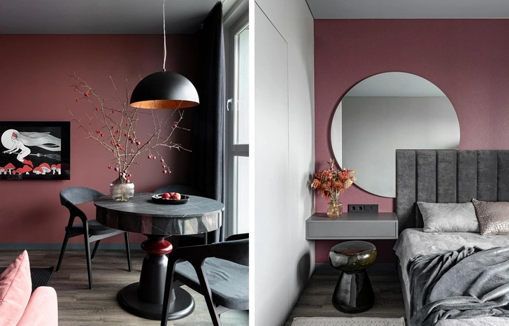 Темно-серый и марсала: квартира 85 м² в Минске для семьи с кошкой | Источник: Виталина Ворошкевич. Стиль: Юлия Поздняк