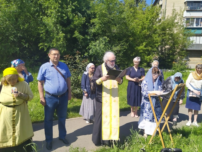 Молебен провели на участке, где планируют строить церковь | Источник: mitropolia74.ru