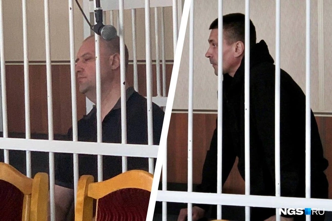 Алексей Бороздин (слева) и Александр Кунц (справа) — бывшие коллеги подсудимых, их самих сегодня судят по делу о другом убийстве | Источник: Павел Тиунов / NGS.RU