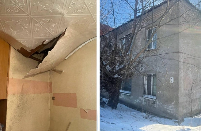 Так выглядит обрушившийся потолок | Источник: прокуратура Омской области