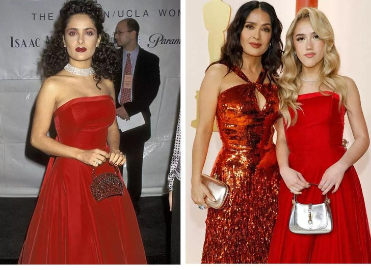 Сальма Хайек, Анджелина Джоли, Виктория Бекхэм и другие звездные мамы, которые делятся платьями с дочерьми