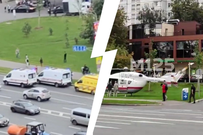 Прилетел вертолет санавиции: в ДТП с автобусом на юго-западе Москвы пострадали пассажиры, в том числе дети — видео | Источник: Чат Тропарево-Никулино / T.me, М125 / T.me