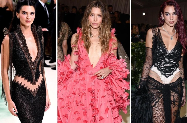 Показали лишнее: 15 платьев звезд на Met Gala-2024 с неприлично глубокими декольте