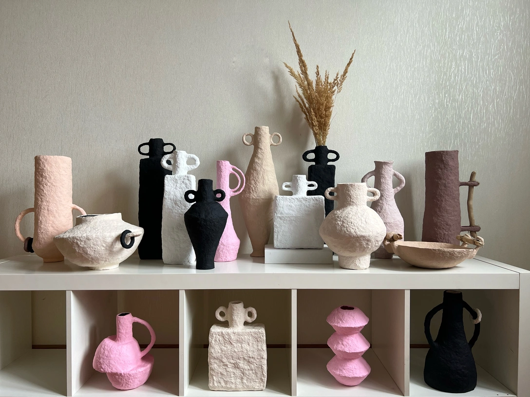 Вазы из переработанной бумаги De Berner | mcmaison.ru