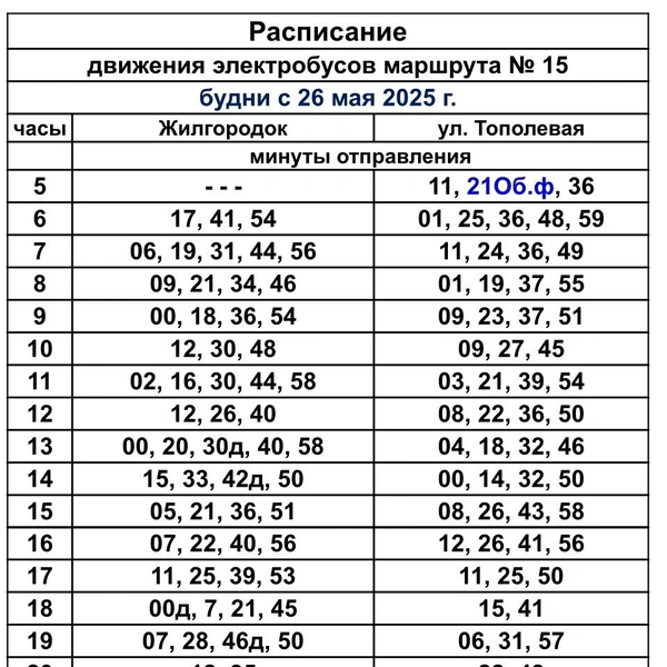 Расписание электробусов по будням | Источник: МУП «Метроэлектротранс» / Vk.com