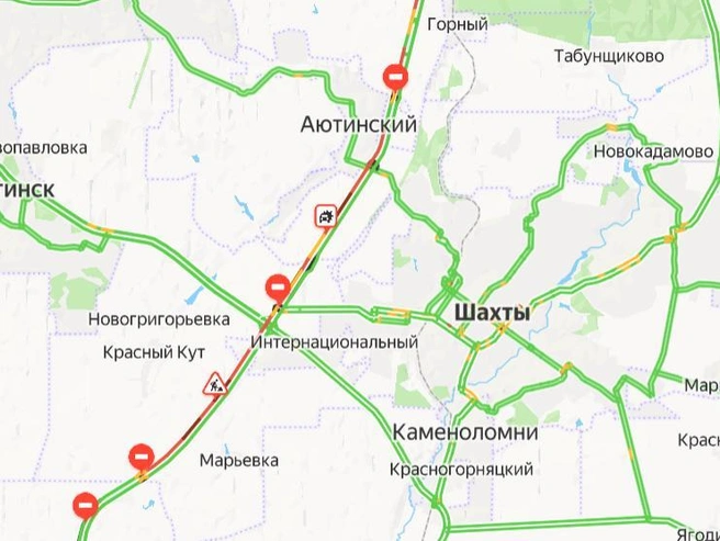 Затор на трассе М-4 «Дон» в Ростовской области | Источник: Яндекс. Карты