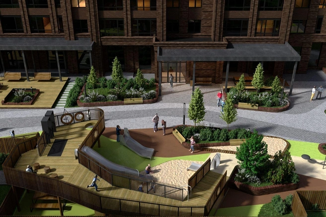 Безопасность закрытого двора и современной парковочной инфраструктуры делает этот проект одним из самых привлекательных предложений на рынке новостроек города | Источник: СЗ «ЖКС»