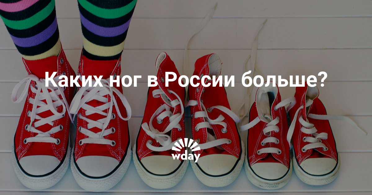 Рейтинг размеров ноги жителей России