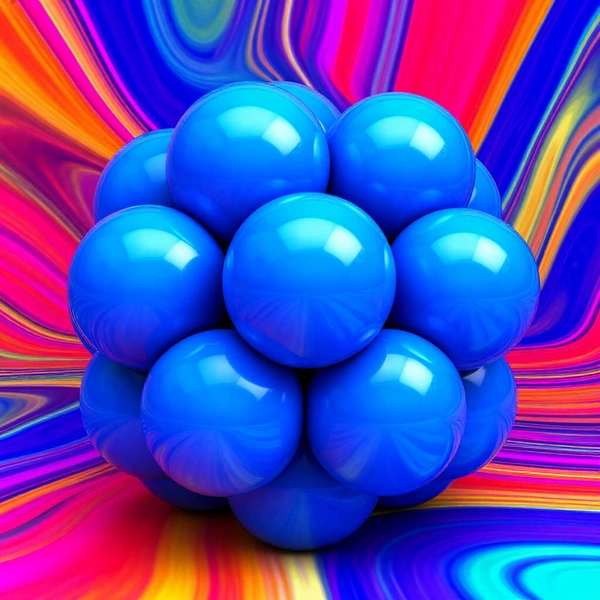 Примерно так выглядит решение проблемы контактных чисел для трехмерного пространства. Одного шара (он в центре и нам не виден) касаются 12 других шаров. Мы не удержались и сделали иллюстрацию к этой новости с помощью ИИ | Источник: AI