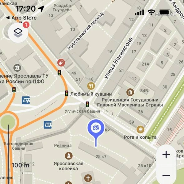 В приложении Maps me один из комплексов «Музея-заповедника» подписан как «кремль» | Источник: Maps me