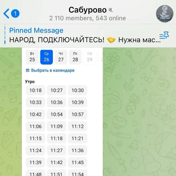Источник: Чат «Сабурово» / T.me