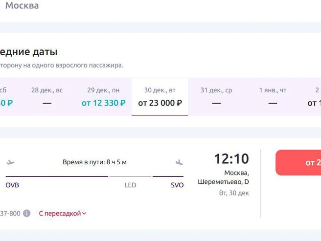 На 30 декабря у авиакомпании запланирован единственный рейс | Источник: flysmartavia.com