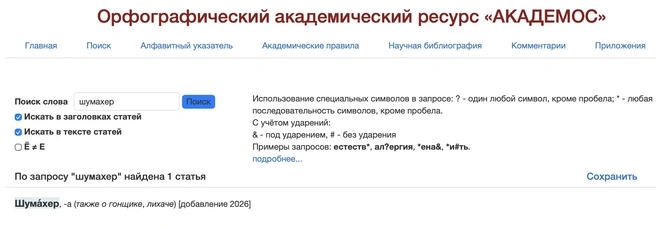 Слово «шумахер» внесли в словарь Института русского языка Виноградова | www.fontanka.ru
