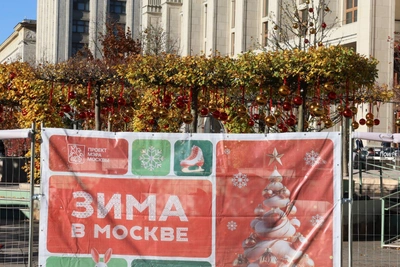 У Кремля начали устанавливать новогодние украшения