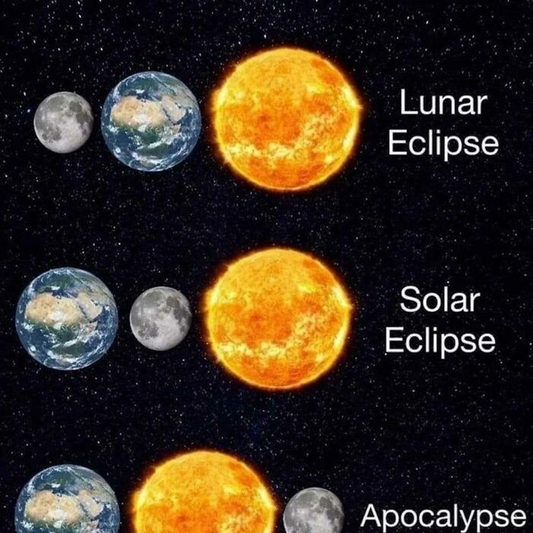 Лунное затмениеСолнечное затмениеКонец света | Источник: Соцсети