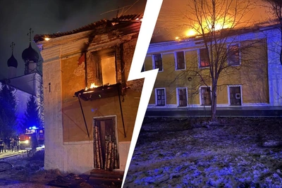 Пожар в Никитском монастыре: тушили до утра