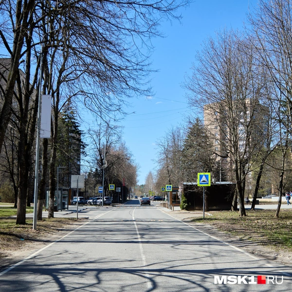 В Звездном городке пустые улицы, практически без машин | Источник: Дмитрий Толстошеев / MSK1.RU