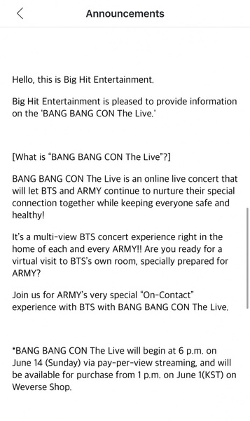 BTS анонсировали онлайн-концерт Bang Bang Con The Live