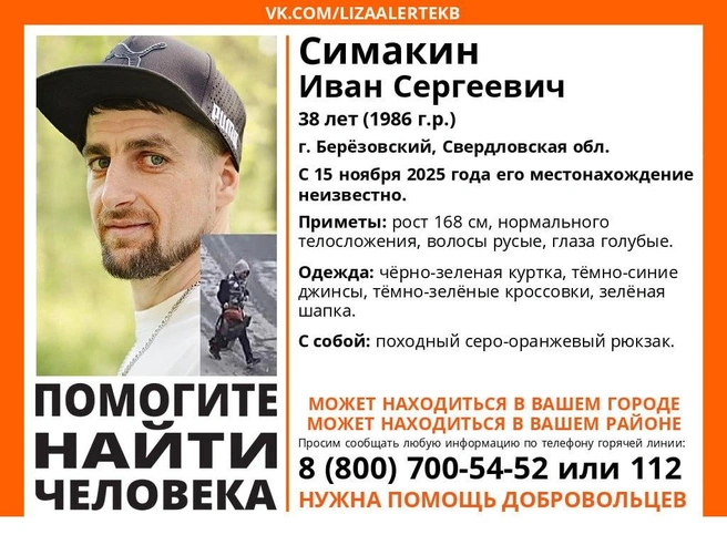 Источник: Поисковый отряд «ЛизаАлерт» Свердловской области