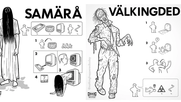 20 героев культовых фильмов ужасов в виде инструкций из «Икеи»