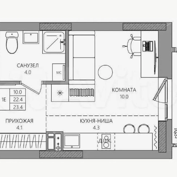 Такая в квартире будет планировка | Источник: avito.ru