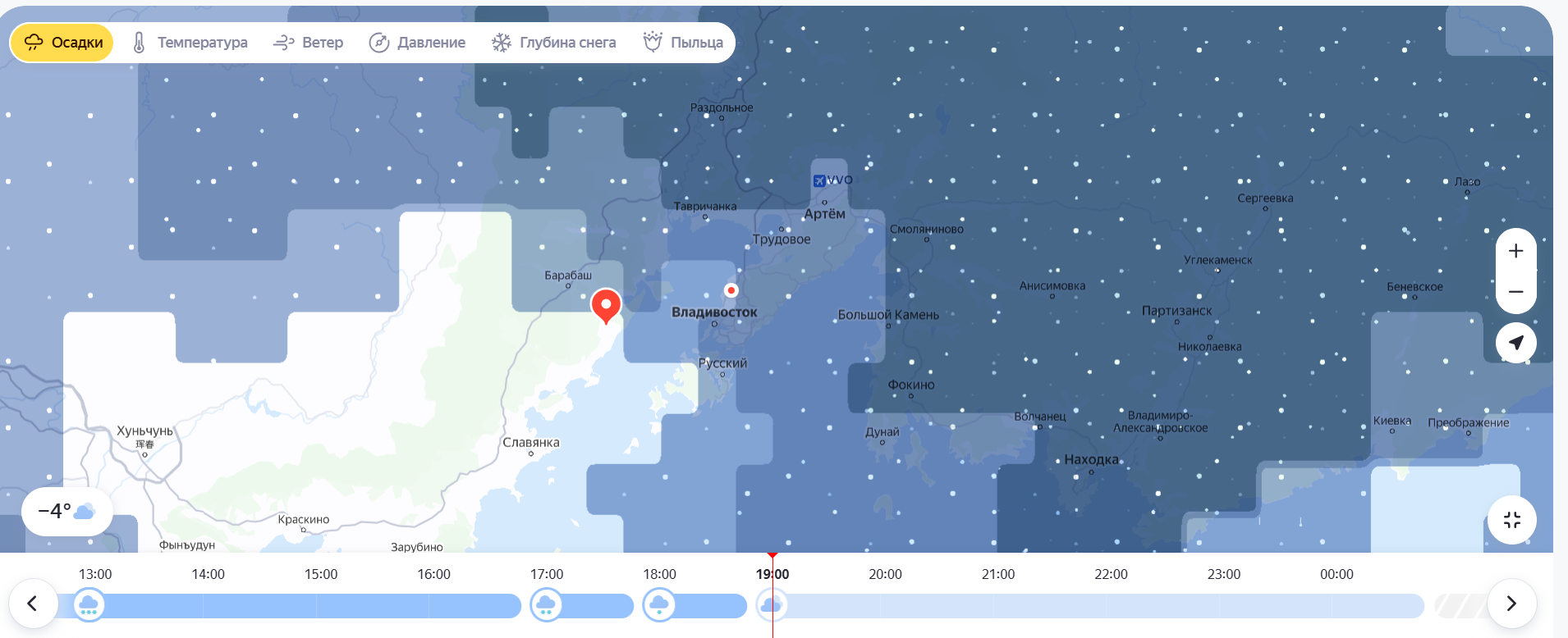 Так выглядит карта осадков | Источник: «Яндекс Погода»