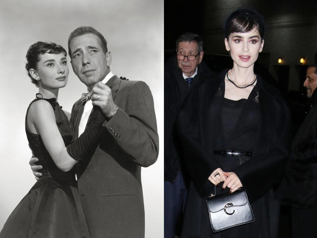 Один стиль на двоих: как и зачем Лили Коллинз всю жизнь копировала Одри Хепберн | marieclaire.ru