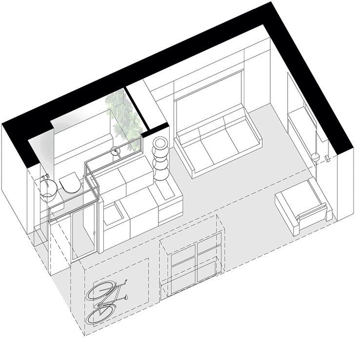 Квартира 18 м², где есть все необходимое для жизни (фото 16)