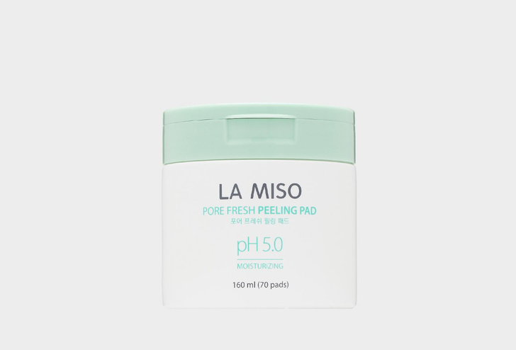 La Miso Очищающие и отшелушивающие салфетки для лица Pore fresh peeling pad 