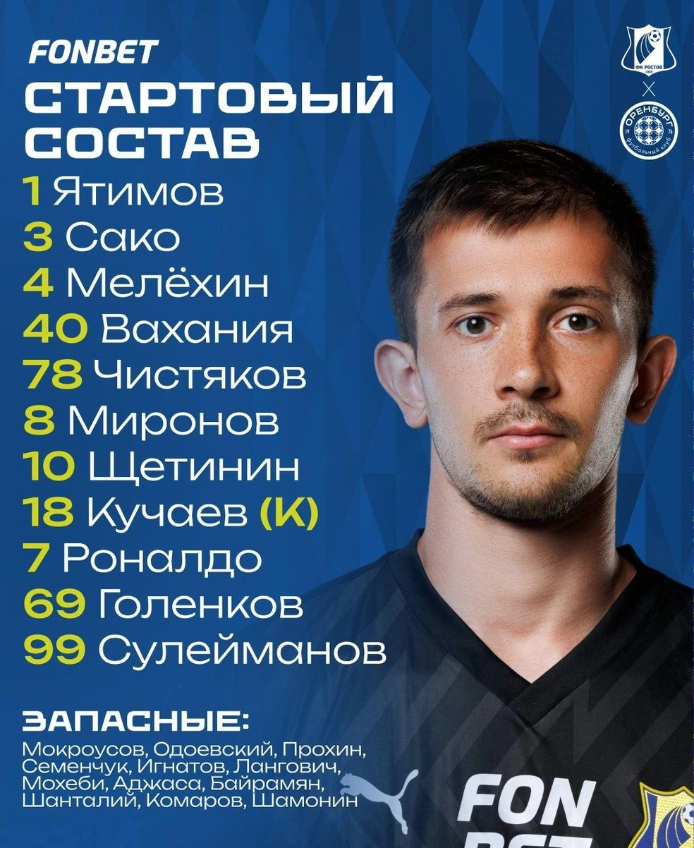 Стартовый состав «Ростова» | Источник: ФК «Ростов» / ВКонтакте