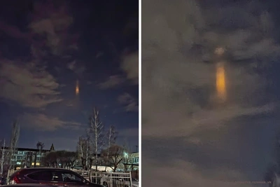 Яркий объект над Омском оказался световым столбом