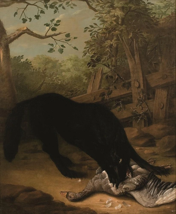 Гроот И.Ф., «Собака, терзающая гуся», XVIII век | Источник: artsacademymuseum.org/