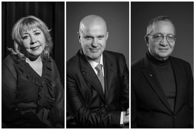 Актриса Светлана Алферова, главный режиссер Олег Портнягин и директор театра Юрий Пояркин  | Источник: сайт Забайкальского краевого драмтеатра