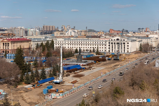 Ровно год назад в Красноярске перекрыли улицы для строительства метро | Источник: Мария Ленц / NGS24.RU