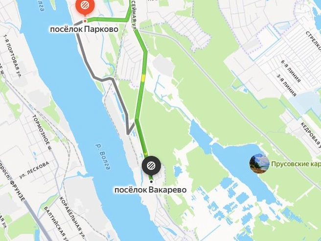 Встреча с медведем в лесополосе у Вакарево | Источник: Яндекс. Карты