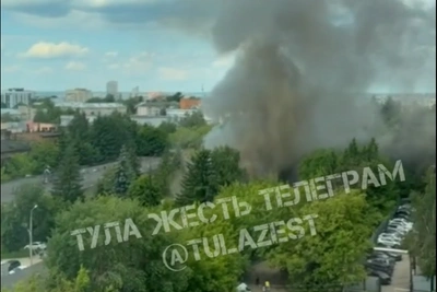 Пожар в районе Трёх штыков в Туле