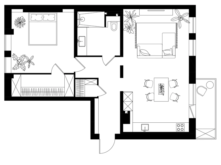 Светлая квартира 71 м² в центре Санкт-Петербурга