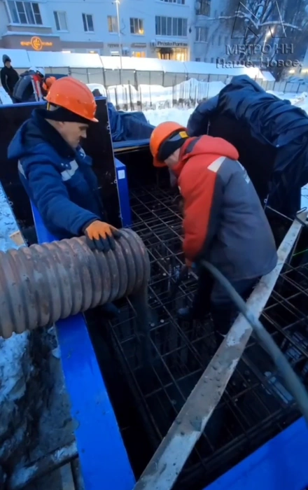 Кадры со стройплощадки метро на улице Белинского | Источник: metroHH / T.me