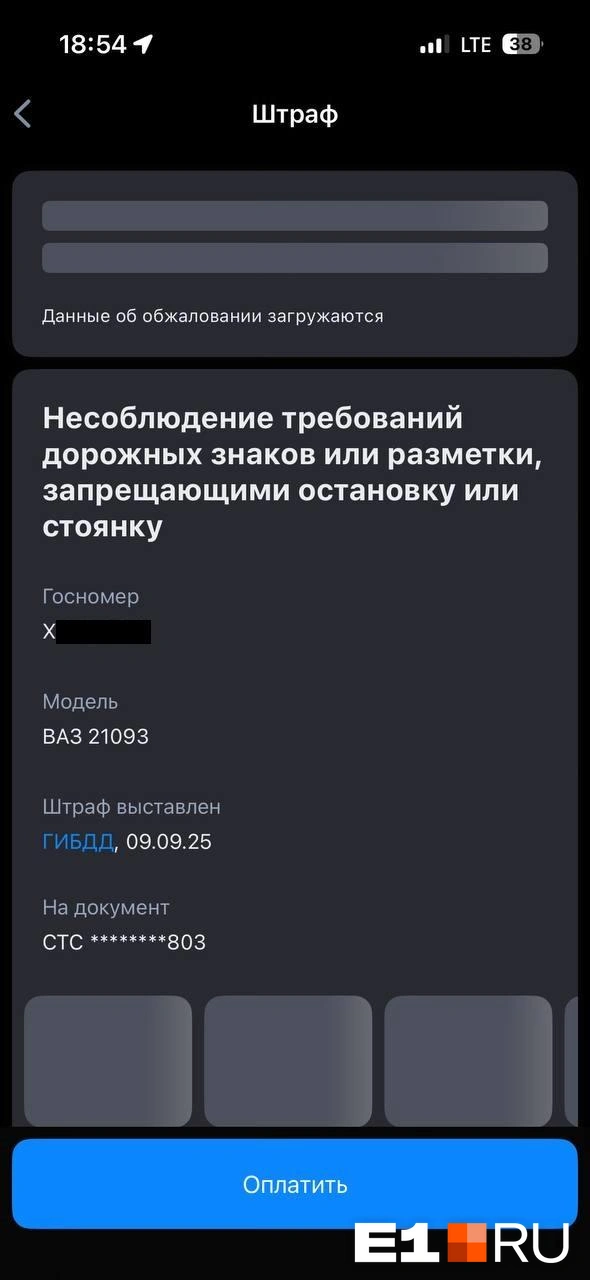 Студент припарковал свою «девятку» и получил штраф | Источник: читатель E1.RU