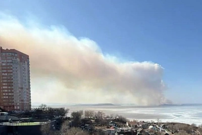 Владивосток затянуло дымом от природного пожара