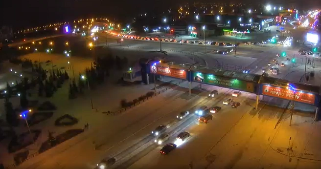 Самая большая пробка образовалась у моста Казачья переправа | Источник: yandex.ru / maps