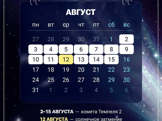 В карточке отмечены все важные даты месяца | Источник: Юрий Скулыбердин / Городские медиа