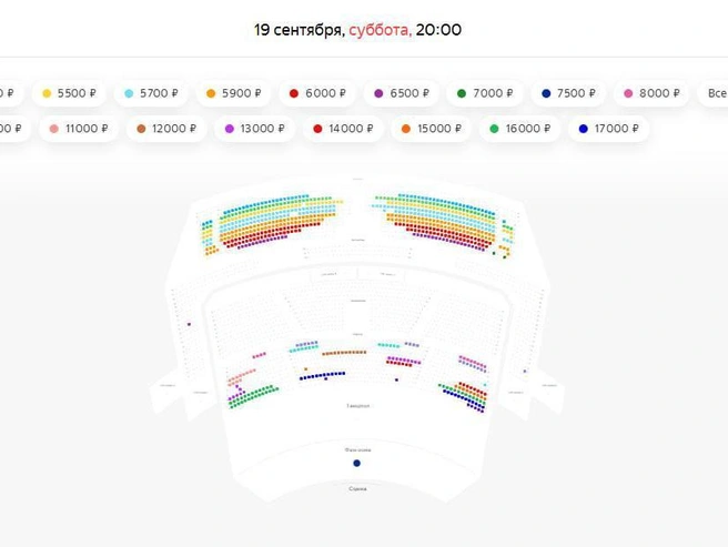 Большая часть билетов уже продана | Источник: afisha.yandex.ru