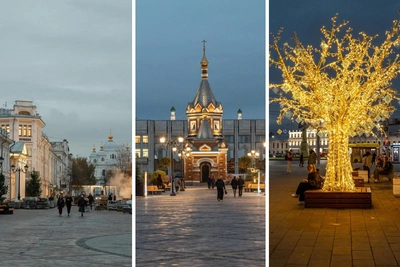 Ярославль вечером: центр в огнях